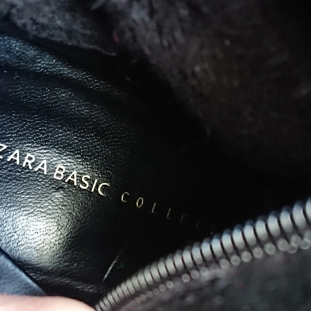 Zara Basic Collection Black faux suede Over-the-Knee Boots size 6.5